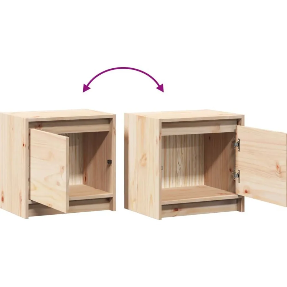 vidaXL Mesita de noche madera maciza de pino 40x30,5x40 cm Natural Online