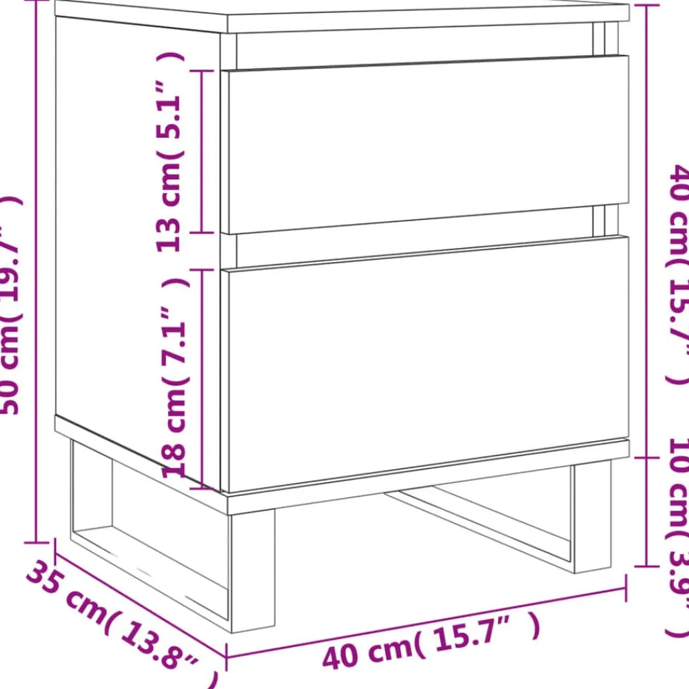 vidaXL Mesita de noche madera de ingeniería 40x35x50 cm Roble Sonoma Best