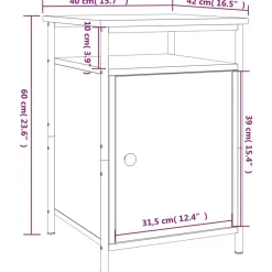 vidaXL Mesita de noche madera contrachapada marrón roble 40x42x60 cm Marr&oacute;n roble Clearance