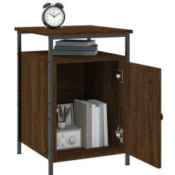 vidaXL Mesita de noche madera contrachapada marrón roble 40x42x60 cm Marr&oacute;n roble Clearance