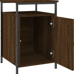 vidaXL Mesita de noche madera contrachapada marrón roble 40x42x60 cm Marr&oacute;n roble Clearance