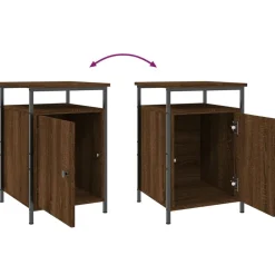 vidaXL Mesita de noche madera contrachapada marrón roble 40x42x60 cm Marr&oacute;n roble Clearance
