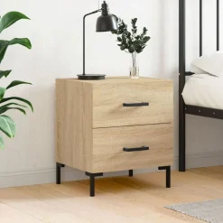 vidaXL Mesita de noche madera de ingeniería 40x35x47,5 cm Roble Sonoma Outlet