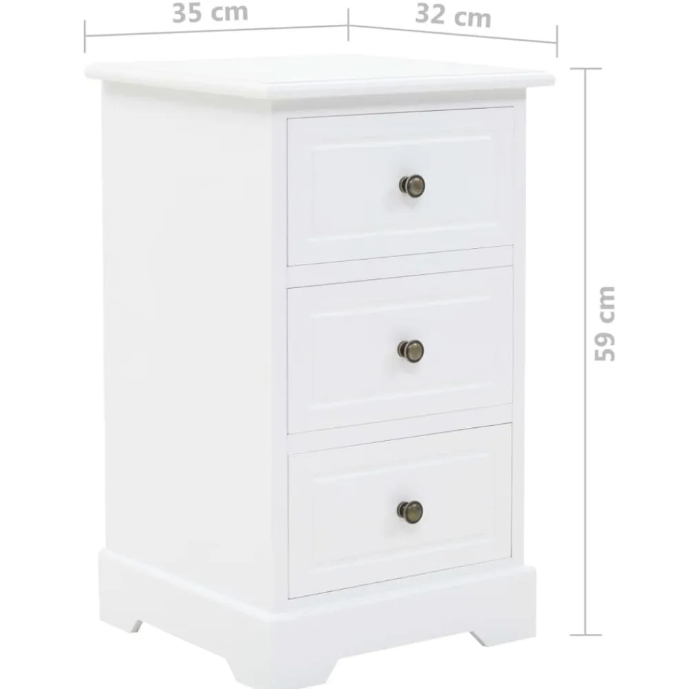 vidaXL Mesas-Mesita de noche MDF y madera de pino 35x32x59 cm