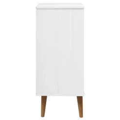 vidaXL Armarios Y Almacenamiento-Mesita de noche MOLDE madera maciza de pino blanca 40x35x82 cm