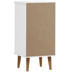 vidaXL Armarios Y Almacenamiento-Mesita de noche MOLDE madera maciza de pino blanca 40x35x82 cm