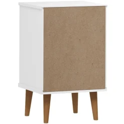 vidaXL Mesas-Mesita de noche MOLDE madera maciza de pino blanca 40x35x65 cm