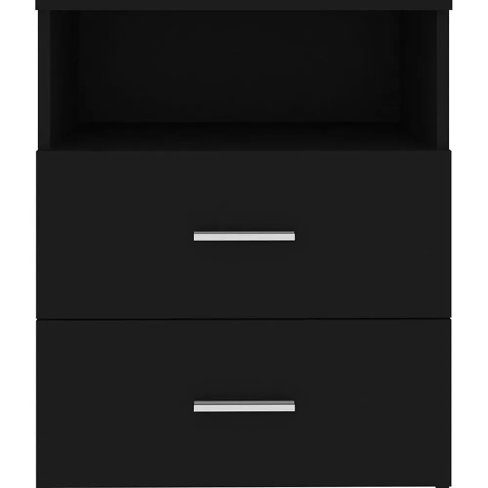vidaXL Mesita de noche negra 50x32x60 cm Negro New
