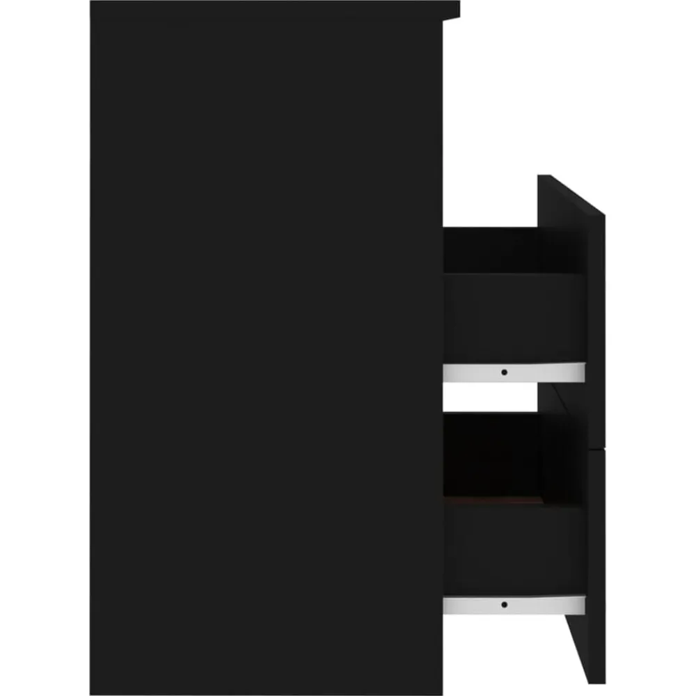 vidaXL Mesita de noche negra 50x32x60 cm Negro New