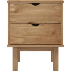 vidaXL Mesita de noche OTTA madera maciza de pino 45x39x57 cm Marrón Outlet