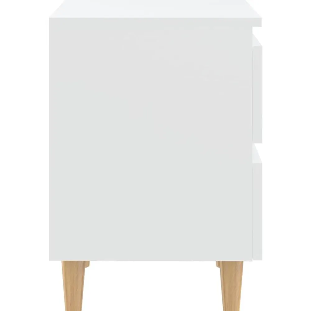 vidaXL Mesita de noche patas de madera pino maciza 40x35x50cm Blanco Discount