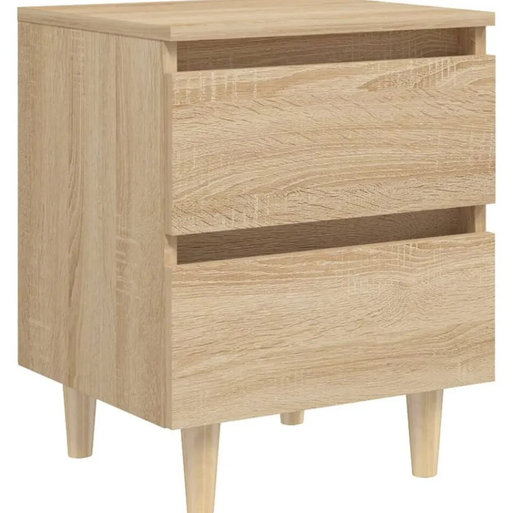 vidaXL Mesas-Mesita de noche patas madera maciza 40x35x50 cm