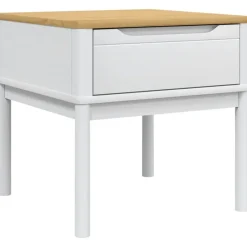 vidaXL Mesita FLORO madera maciza de pino blanca 55x55x54 cm Blanco Best