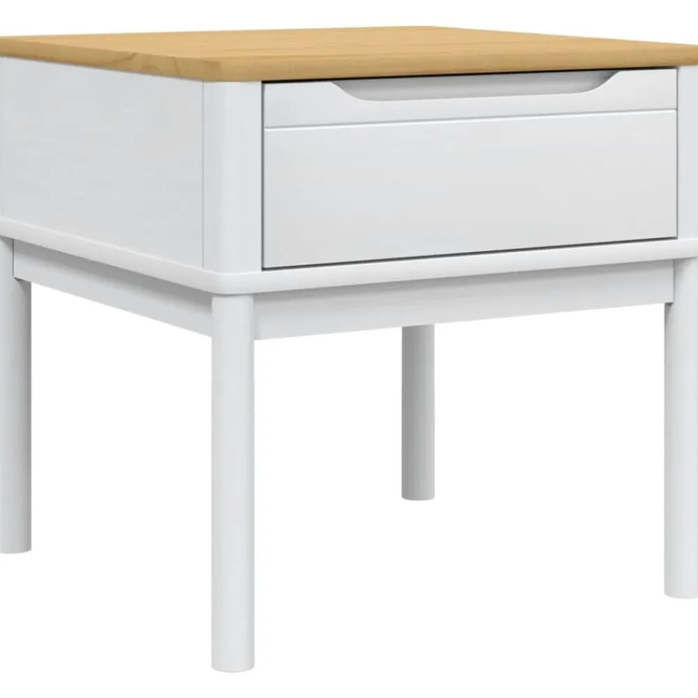 vidaXL Mesita FLORO madera maciza de pino blanca 55x55x54 cm Blanco Best