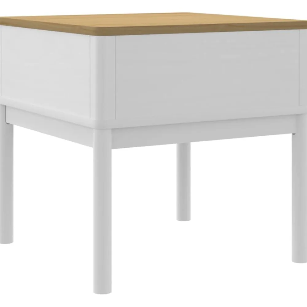 vidaXL Mesita FLORO madera maciza de pino blanca 55x55x54 cm Blanco Best