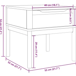 vidaXL Mesita FLORO madera maciza de pino blanca 55x55x54 cm Blanco Best