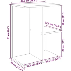vidaXL Mesas-Mesita noche 2 uds madera ingeniería 46,5x29x61cm