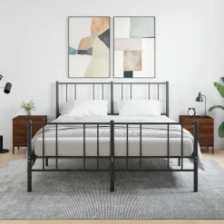 vidaXL Mesas-Mesita noche 2 uds madera ingeniería marrón roble 40x35x47,5 cm