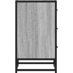 vidaXL Mesita noche madera ingeniería 40x34,5x60 cm metal Gris sonoma Hot