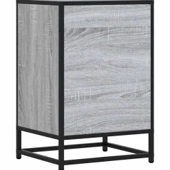 vidaXL Mesita noche madera ingeniería 40x34,5x60 cm metal Gris sonoma Hot