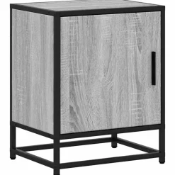 vidaXL Mesas-Mesita noche madera de ingeniería 40x31x50 cm metal