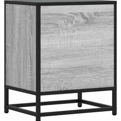 vidaXL Mesas-Mesita noche madera de ingeniería 40x31x50 cm metal
