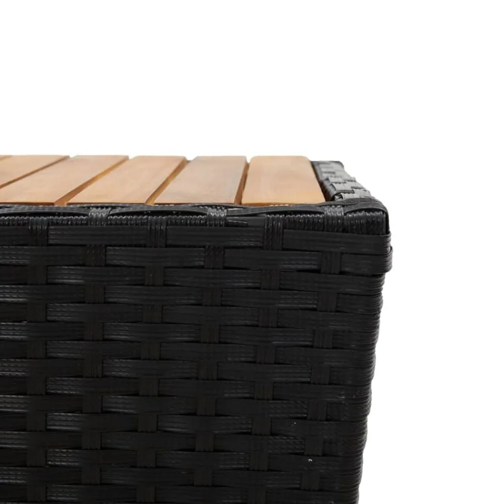 vidaXL Mesita y sillas con cojines 3 pzas ratán sintético vidrio Negro Sale