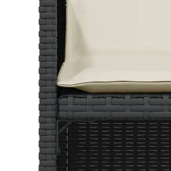 vidaXL Mesita y sillas con cojines 3 piezas ratán sintético negro Negro y crema Hot