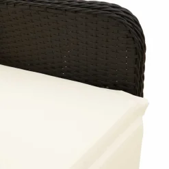 vidaXL Muebles De Jardín-Mesita y sillas jardín 5 pzas y cojines ratán sintético negro