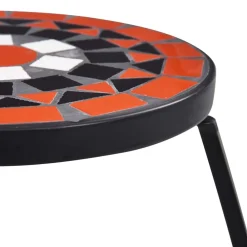 vidaXL Mesitas de mosaico 3 uds cerámica Terracota y blanco New