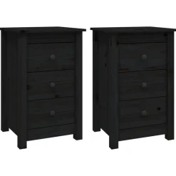 vidaXL Mesas-Mesitas de noche 2 uds madera maciza de pino 40x35x61,5cm