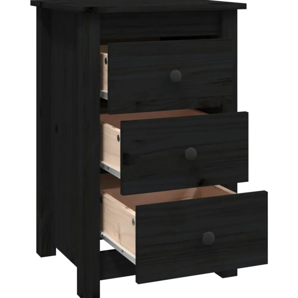 vidaXL Mesas-Mesitas de noche 2 uds madera maciza de pino 40x35x61,5cm