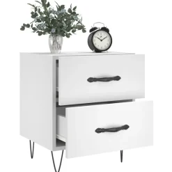 vidaXL Mesitas de noche 2 uds madera ingeniería 40x35x47,5 cm Blanco Online