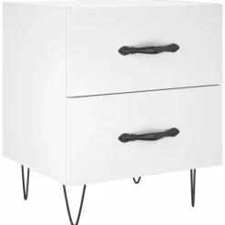vidaXL Mesitas de noche 2 uds madera ingeniería 40x35x47,5 cm Blanco Online