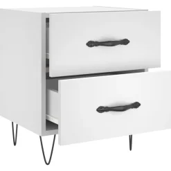 vidaXL Mesitas de noche 2 uds madera ingeniería 40x35x47,5 cm Blanco Online
