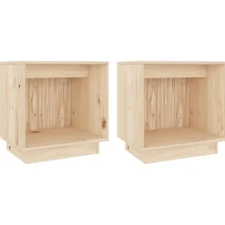 vidaXL Mesas-Mesitas de noche 2 uds madera maciza de pino 40x30x40 cm
