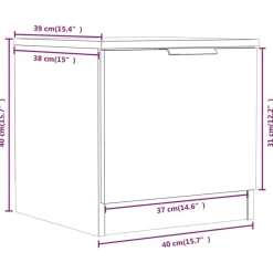 vidaXL Mesitas de noche 2 unidades color 40x39x40 cm Roble Sonoma Outlet