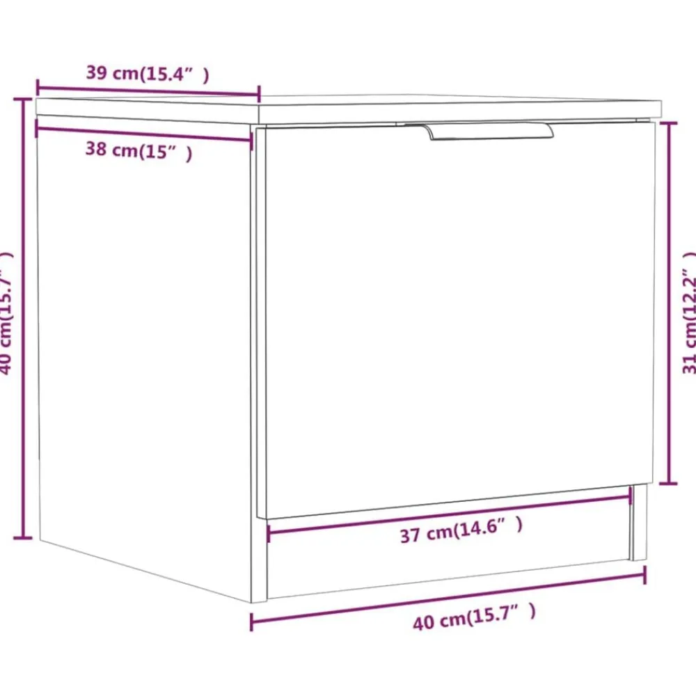 vidaXL Mesitas de noche 2 unidades color 40x39x40 cm Roble Sonoma Outlet