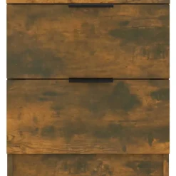 vidaXL Mesitas de noche 2 uds madera contrachapada color Roble ahumado Sale