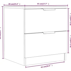 vidaXL Mesitas de noche 2 uds madera contrachapada color Roble ahumado Sale