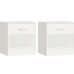 vidaXL Mesitas de noche con cajón 2 unidades blancas Blanco Best