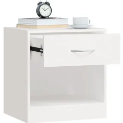 vidaXL Mesitas de noche con cajón 2 unidades blancas Blanco Best
