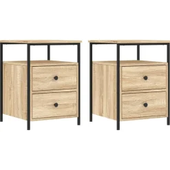 vidaXL Mesitas noche 2 uds madera ingeniería 44x45x60 cm Roble Sonoma Best