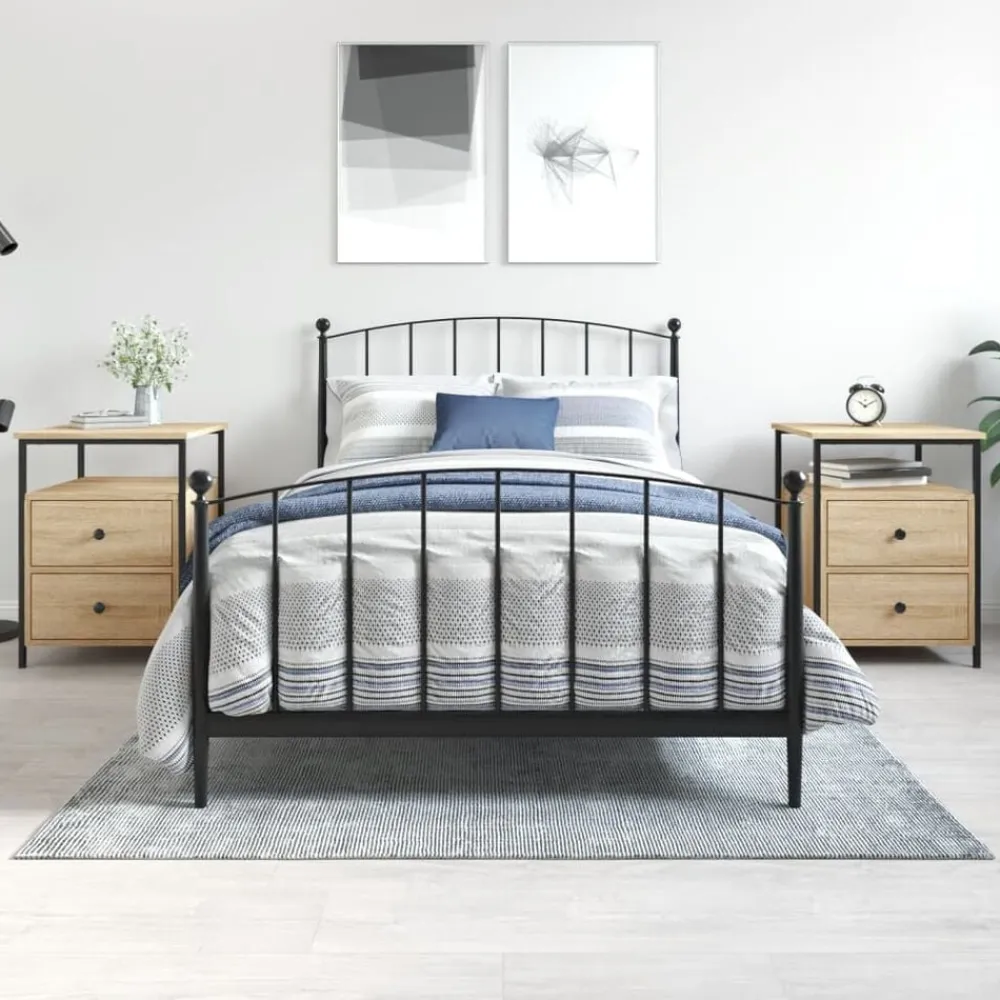 vidaXL Mesitas noche 2 uds madera ingeniería 44x45x60 cm Roble Sonoma Best