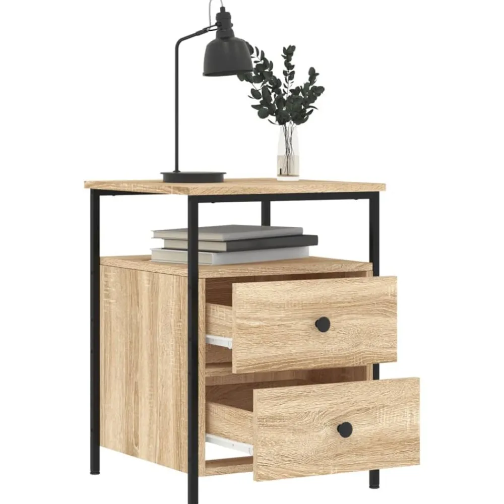 vidaXL Mesitas noche 2 uds madera ingeniería 44x45x60 cm Roble Sonoma Best