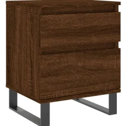 vidaXL Mesas-Mesitas noche 2 uds madera ingeniería marrón roble 40x35x50 cm
