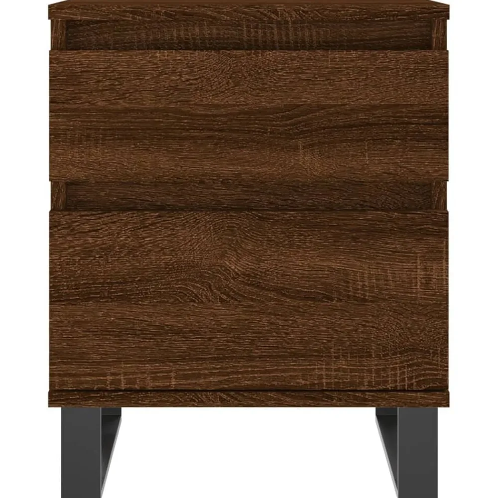 vidaXL Mesas-Mesitas noche 2 uds madera ingeniería marrón roble 40x35x50 cm