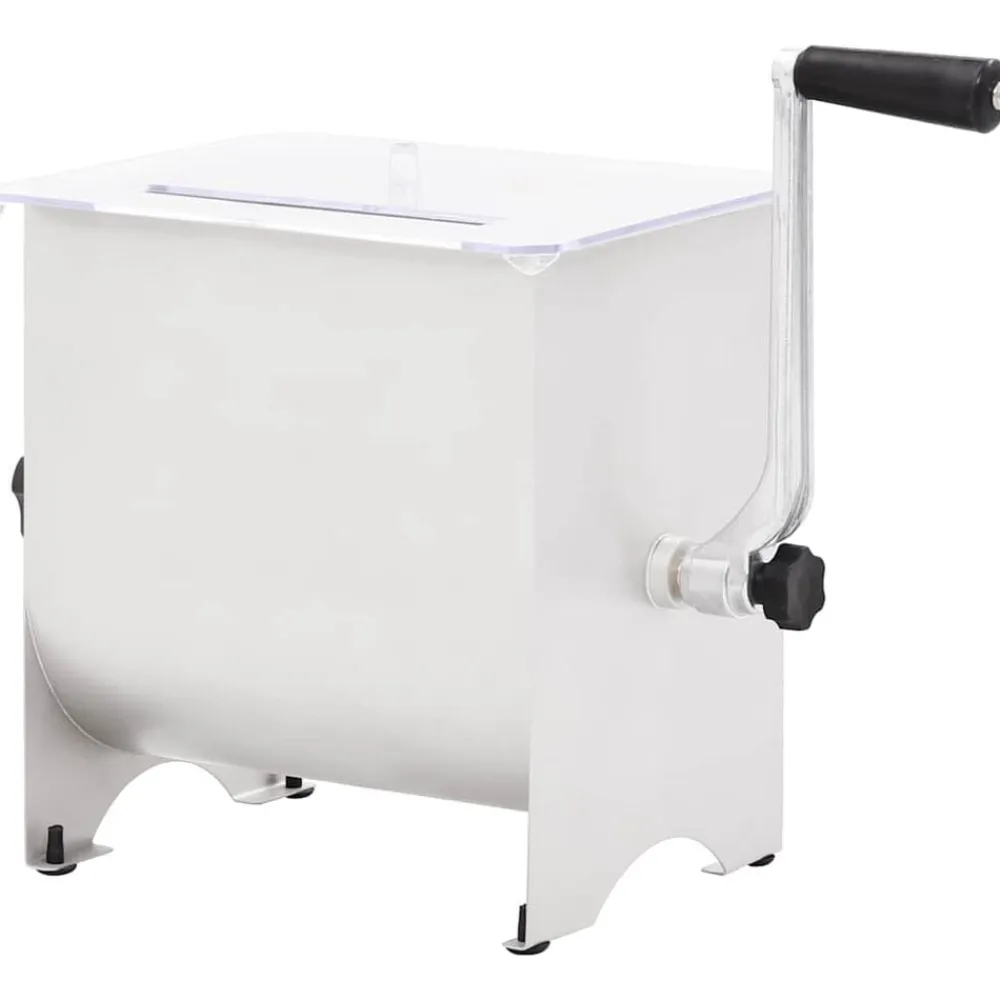 vidaXL Cocina Y Comedor-Mezcladora de carne con tapa acero inoxidable plateado