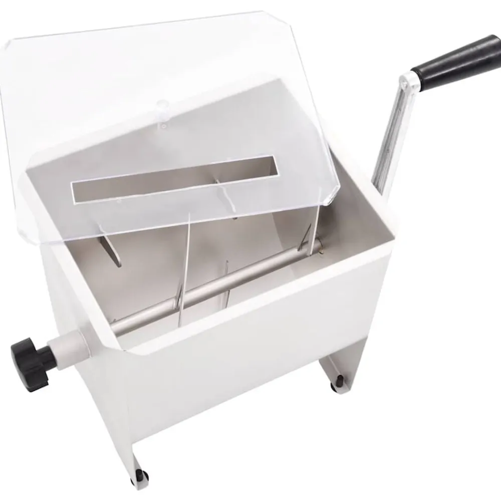 vidaXL Cocina Y Comedor-Mezcladora de carne con tapa acero inoxidable plateado