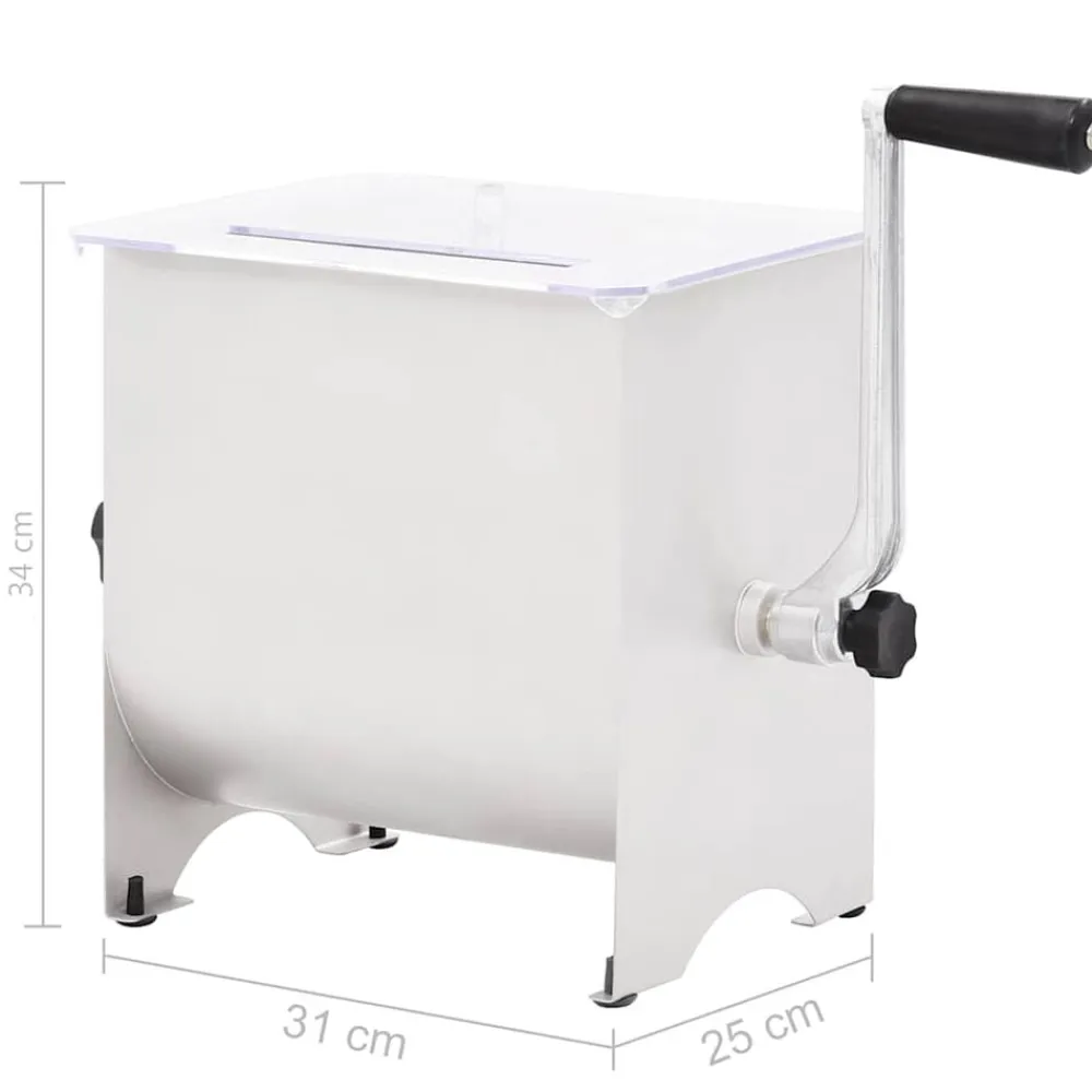vidaXL Cocina Y Comedor-Mezcladora de carne con tapa acero inoxidable plateado